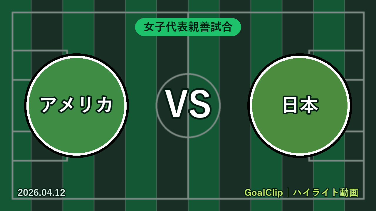 アメリカ 2-1 日本 ハイライト動画(女子代表親善試合 2026/4/12)