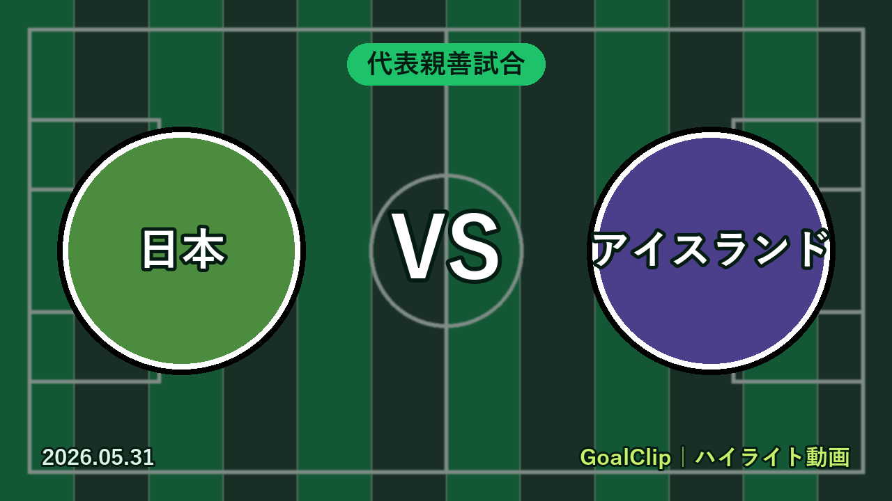 日本 1-0 アイスランド ハイライト動画(代表親善試合 2026/5/31)