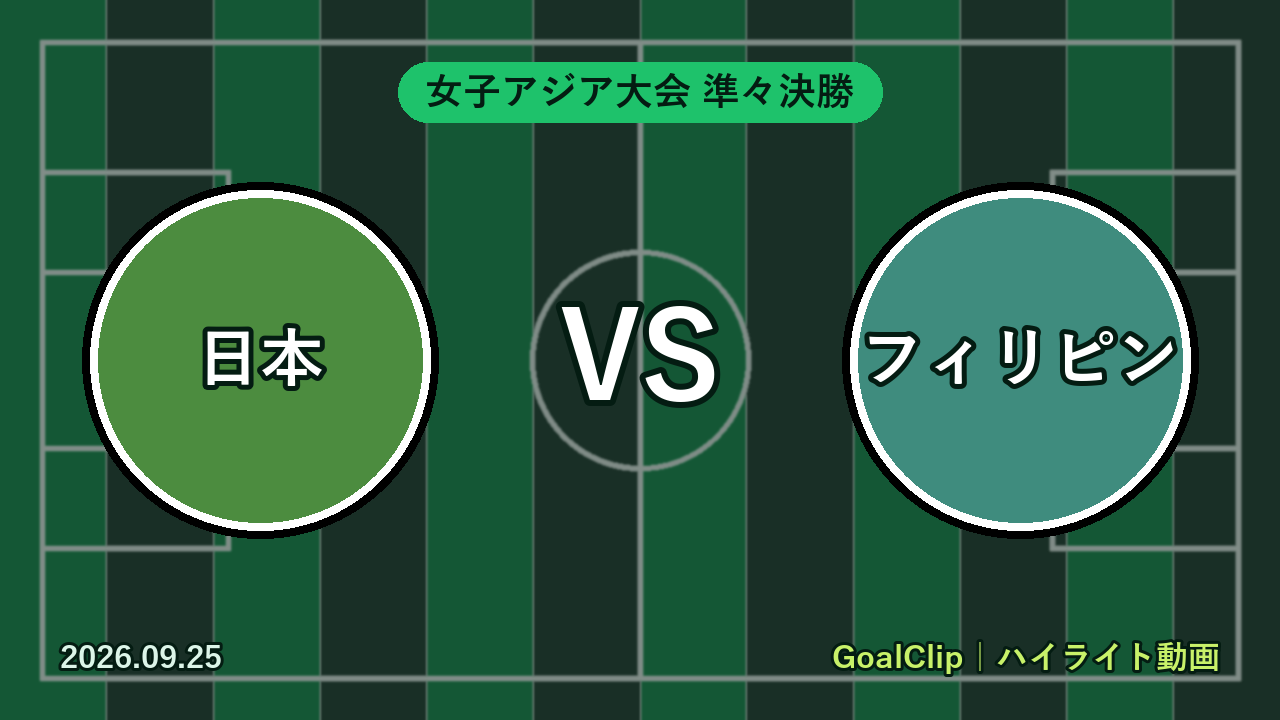 日本 vs フィリピン(女子アジア大会 準々決勝 2026/9/25)
