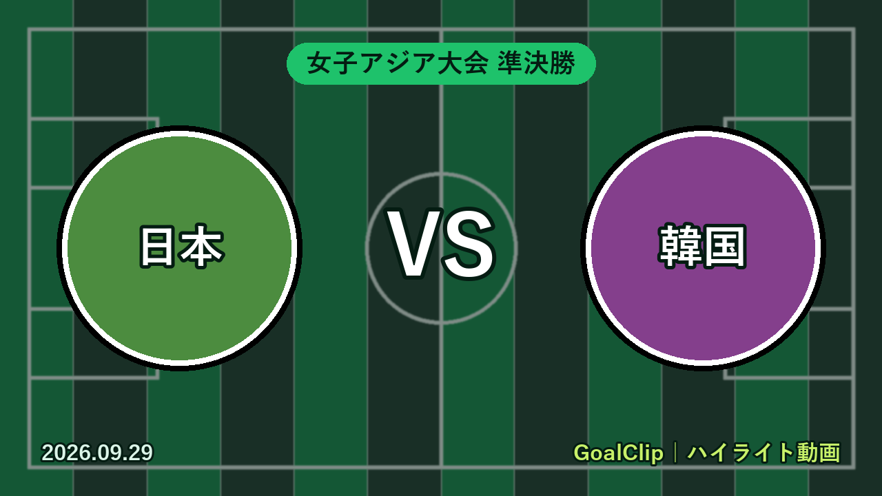 日本 vs 韓国(女子アジア大会 準決勝 2026/9/29)