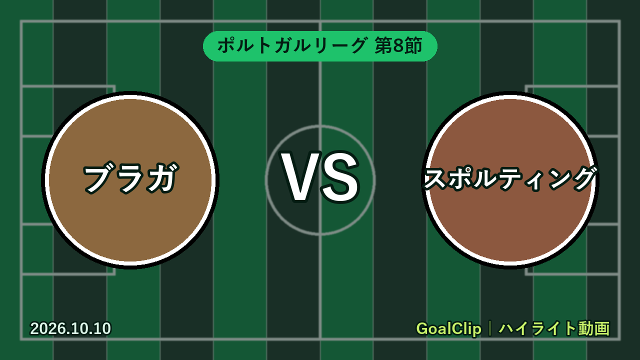 ブラガ vs スポルティング(ポルトガルリーグ 第8節 2026/10/10)